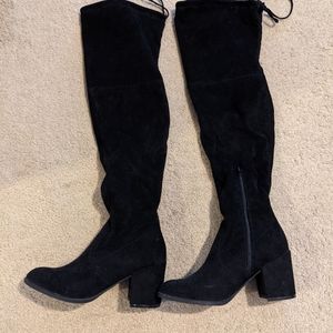 Black thigh high boots